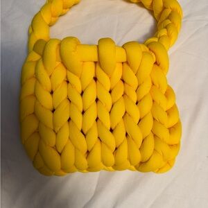 Chunky Knit Yellow Handbag